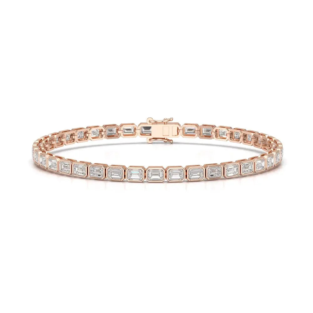 6.85 CT Emerald Cut Diamond Bezel Tennis Bracelet Jama Jewels