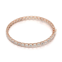 6.85 CT Emerald Cut Diamond Bezel Tennis Bracelet Jama Jewels