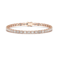 6.85 CT Emerald Cut Diamond Bezel Tennis Bracelet Jama Jewels