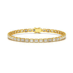 6.85 CT Emerald Cut Diamond Bezel Tennis Bracelet Jama Jewels