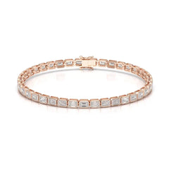 6.85 CT Emerald Cut Diamond Bezel Tennis Bracelet Jama Jewels