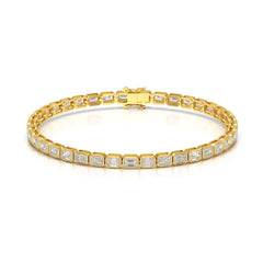 6.85 CT Emerald Cut Diamond Bezel Tennis Bracelet Jama Jewels