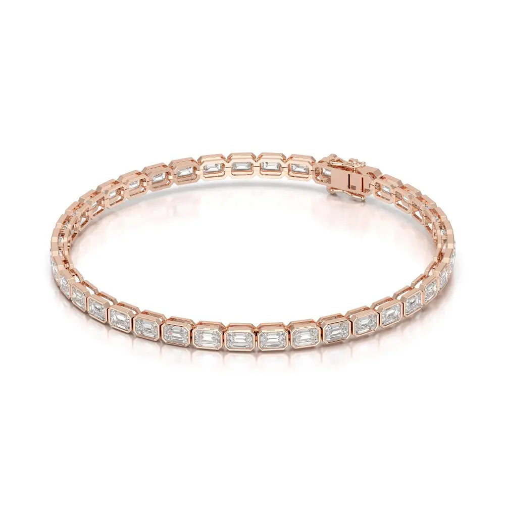 6.85 CT Emerald Cut Diamond Bezel Tennis Bracelet Jama Jewels