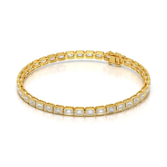 6.85 CT Emerald Cut Diamond Bezel Tennis Bracelet Jama Jewels