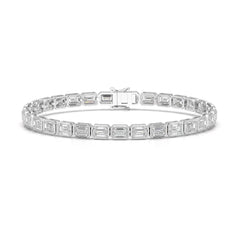 12 CT Emerald Cut Diamond Bezel Tennis Bracelet Jama Jewels
