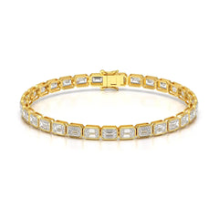 12 CT Emerald Cut Diamond Bezel Tennis Bracelet Jama Jewels