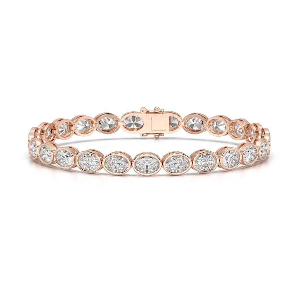 11.50 CT Oval Cut Diamond Bezel Tennis Bracelet Jama Jewels