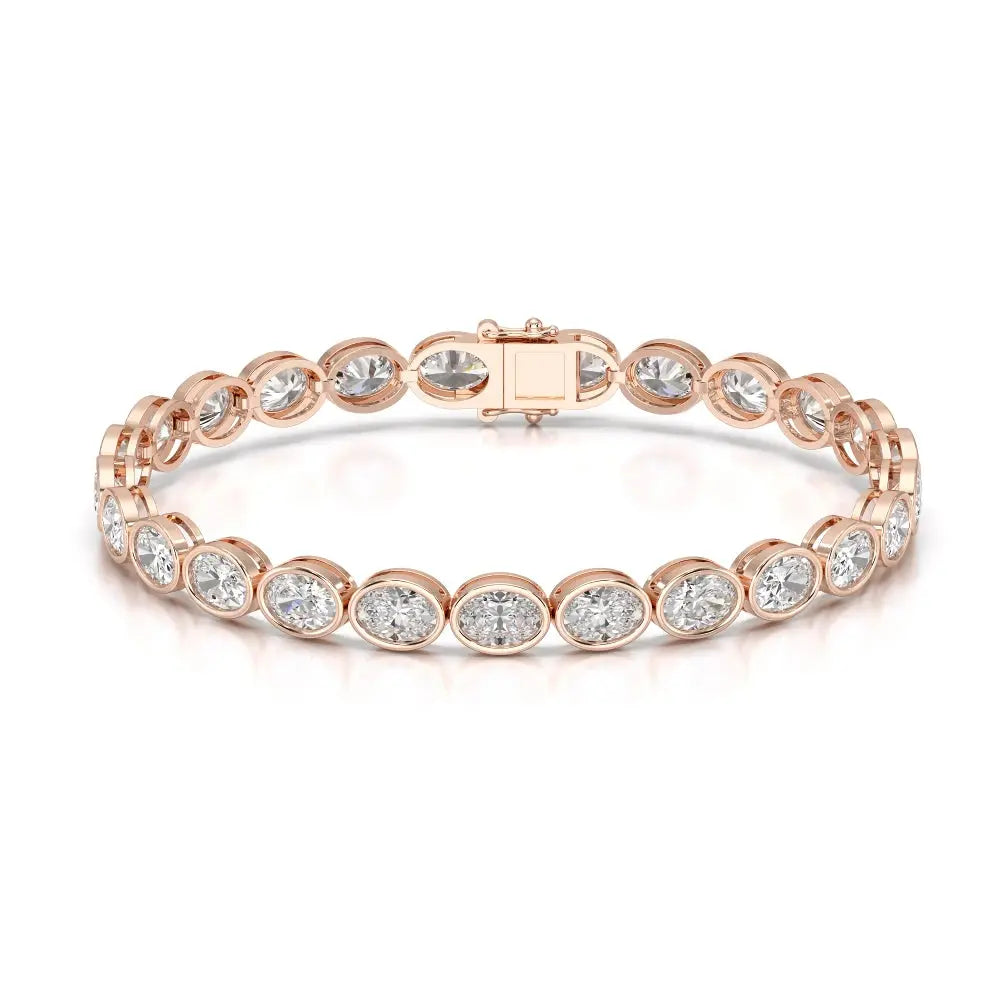 11.50 CT Oval Cut Diamond Bezel Tennis Bracelet Jama Jewels