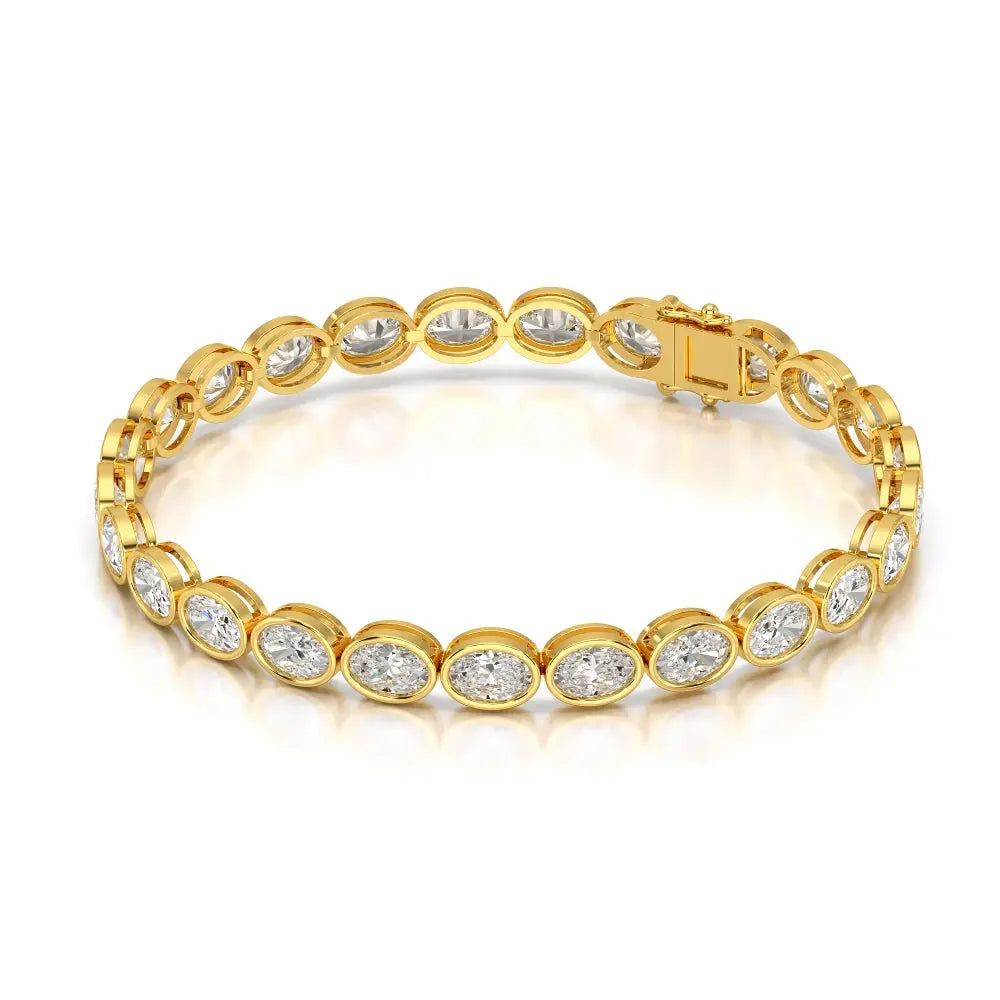 11.50 CT Oval Cut Diamond Bezel Tennis Bracelet Jama Jewels