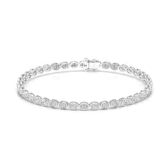 5.25 CT Oval Cut Diamond Bezel Tennis Bracelet White Gold