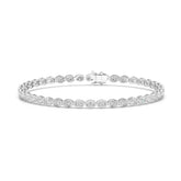 5.25 CT Oval Cut Diamond Bezel Tennis Bracelet White Gold