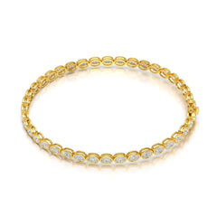 5.25 CT Oval Cut Diamond Bezel Tennis Bracelet Yellow Gold