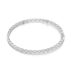 5.25 CT Oval Cut Diamond Bezel Tennis Bracelet White Gold