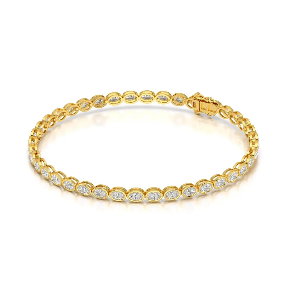 3.80 CT Oval Cut Diamond Bezel Tennis Bracelet Jama Jewels