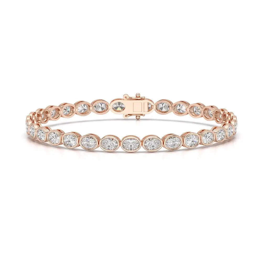 7.25 CT Oval Cut Diamond Bezel Tennis Bracelet Jama Jewels