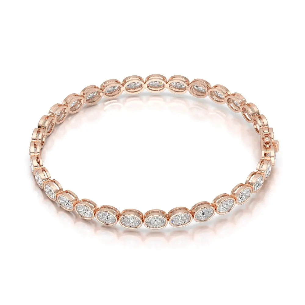 7.25 CT Oval Cut Diamond Bezel Tennis Bracelet Jama Jewels