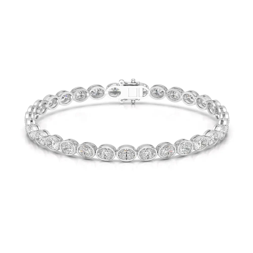 7.25 CT Oval Cut Diamond Bezel Tennis Bracelet Jama Jewels