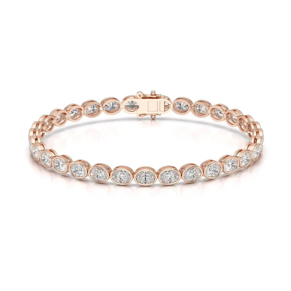 7.25 CT Oval Cut Diamond Bezel Tennis Bracelet Jama Jewels