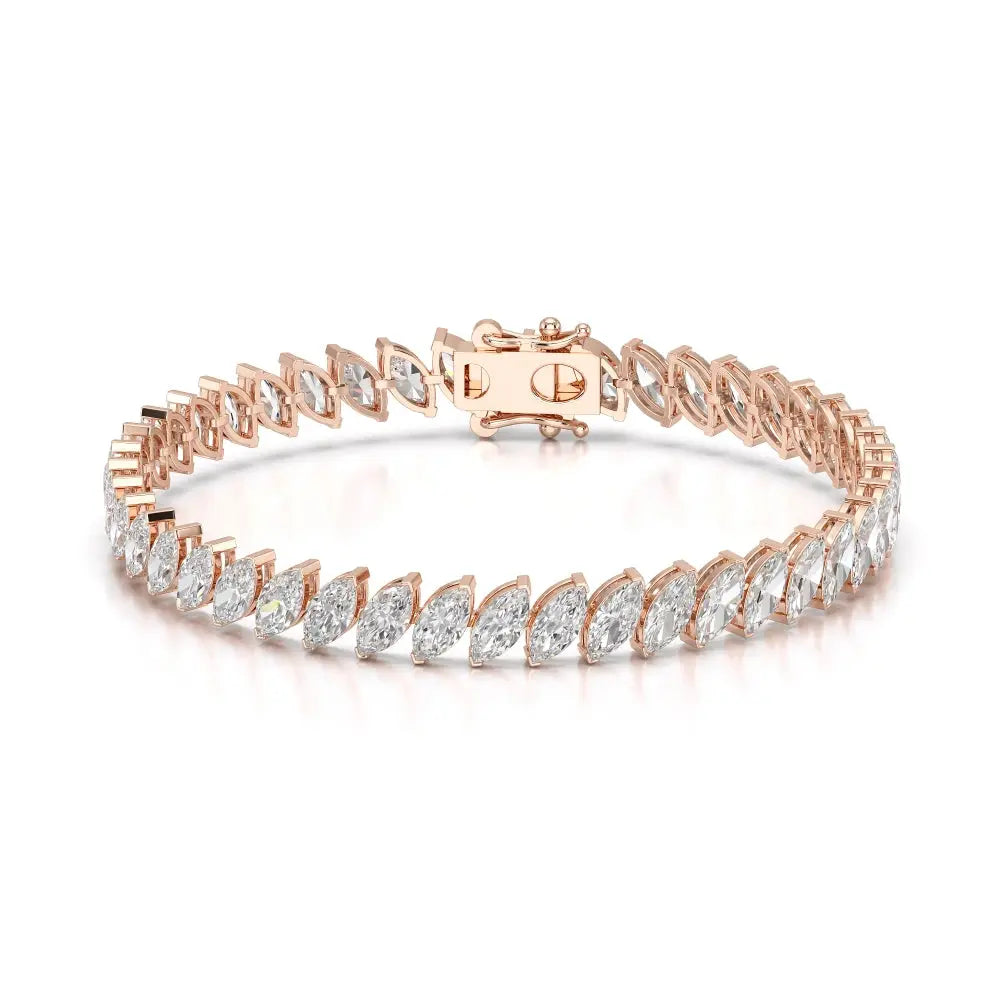 12.60 CT Marquise Cut Diamond Bezel Tennis Bracelet Jama Jewels