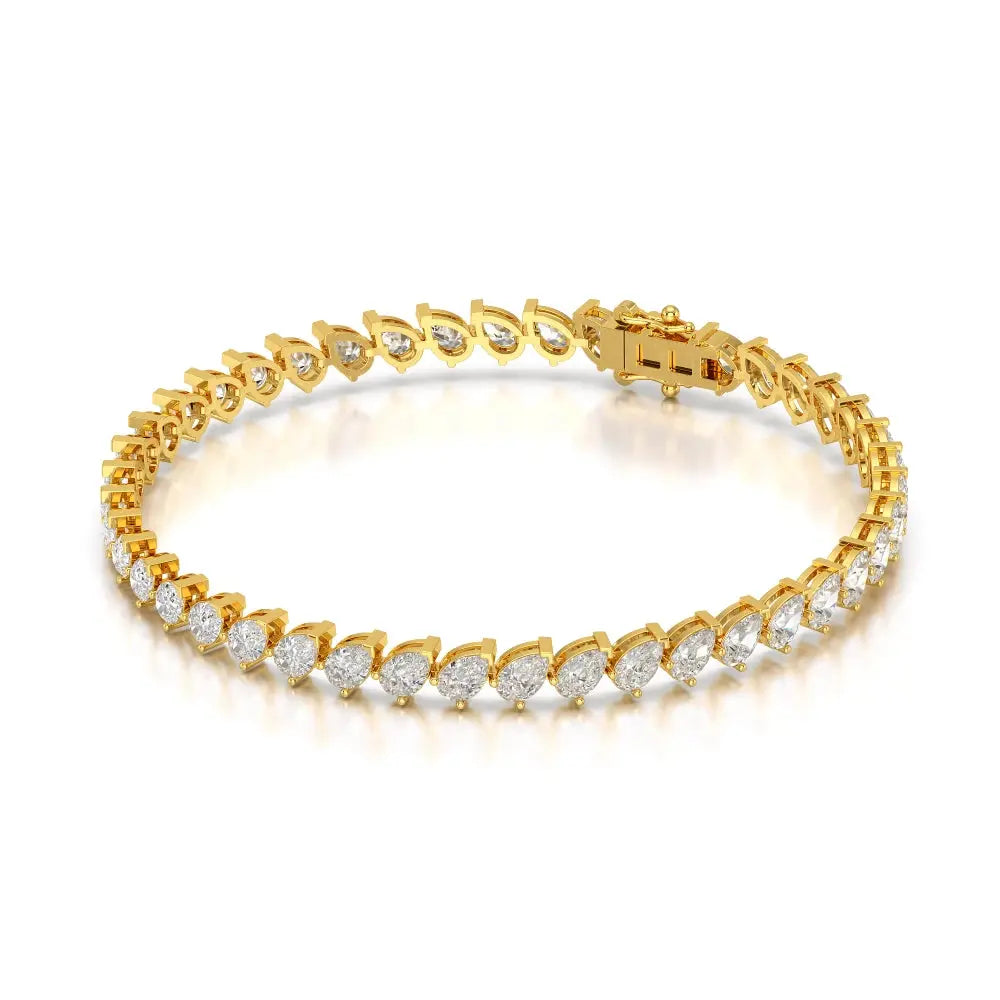 7.30 CT Pear Cut Diamond Bezel Tennis Bracelet Jama Jewels