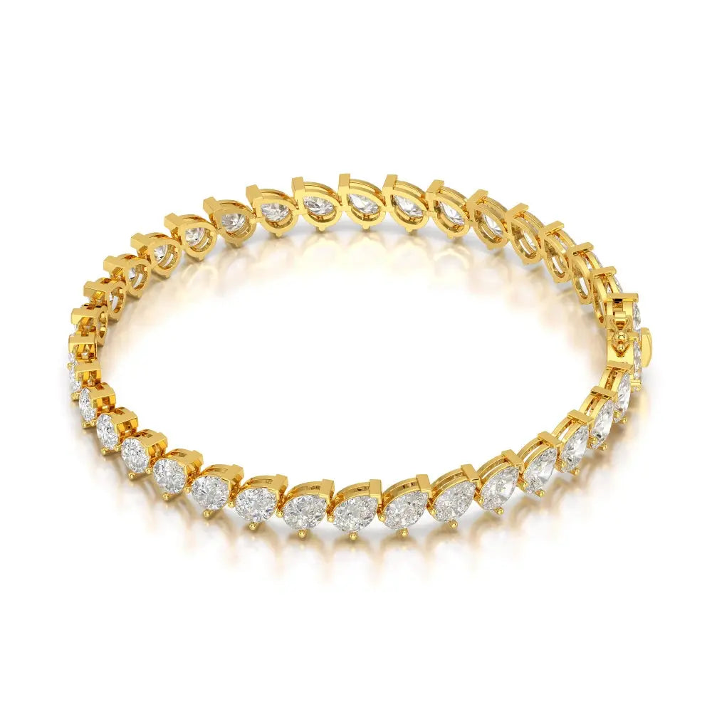 11.55 CT Pear Cut Diamond Bezel Tennis Bracelet Jama Jewels