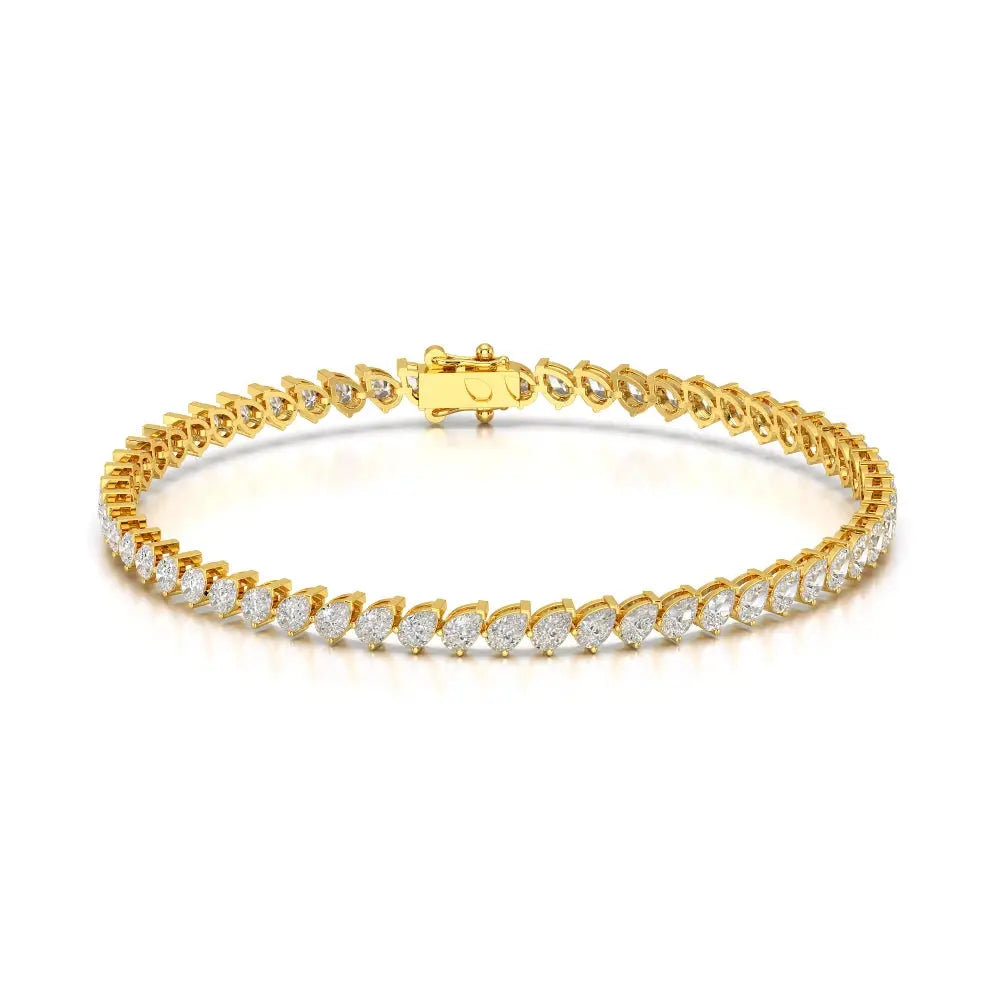 4.40 CT Pear Cut Diamond Bezel Tennis Bracelet Jama Jewels