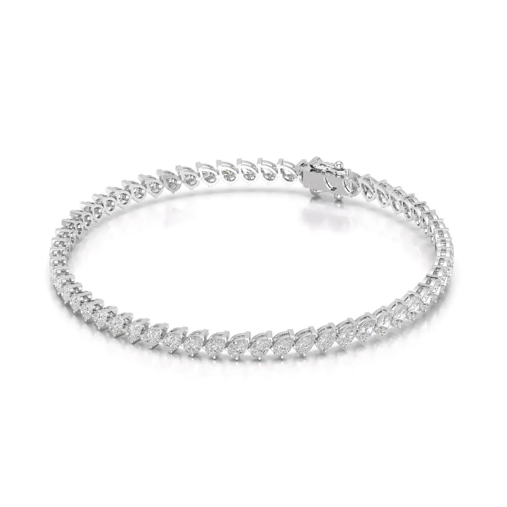 4.40 CT Pear Cut Diamond Bezel Tennis Bracelet Jama Jewels