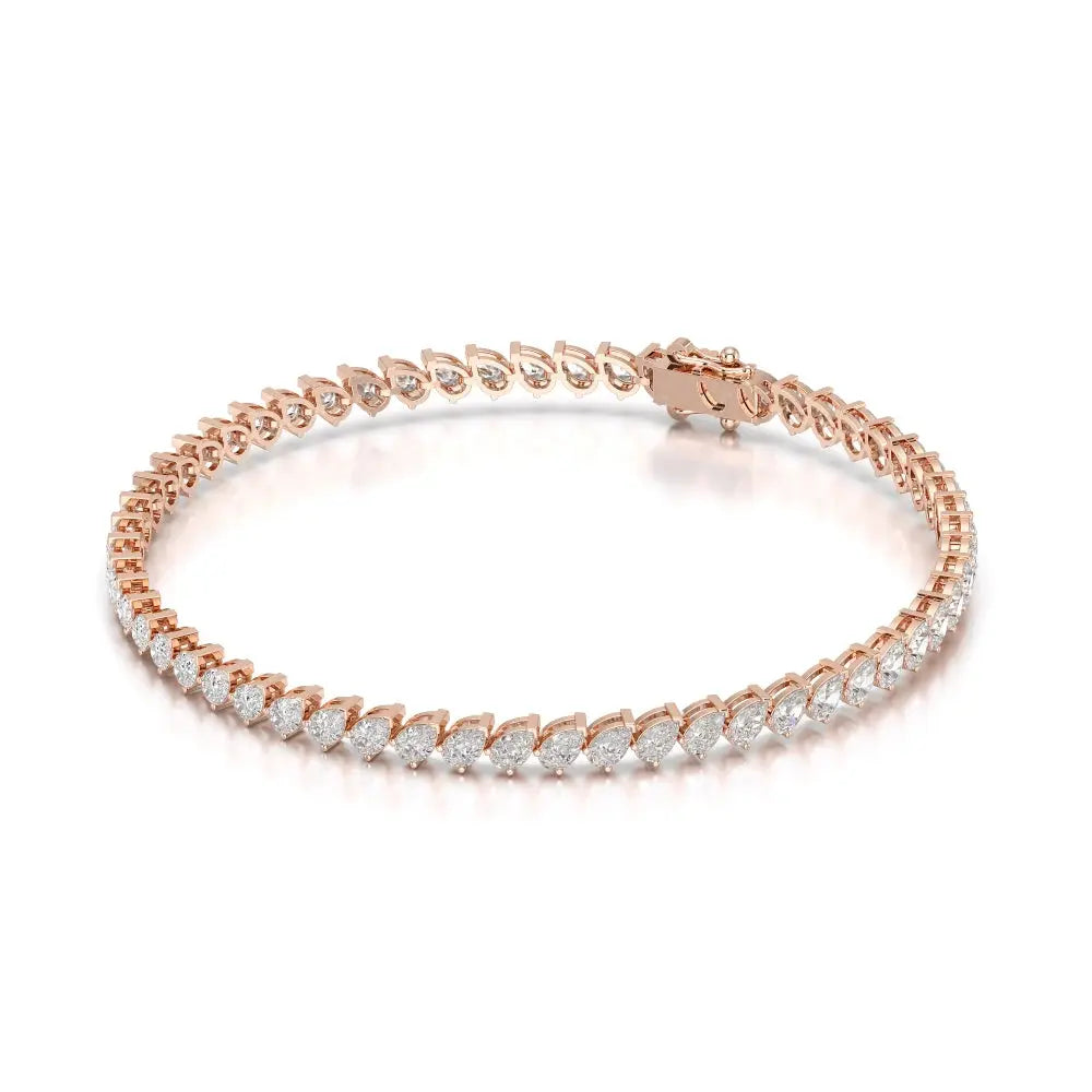 4.40 CT Pear Cut Diamond Bezel Tennis Bracelet Jama Jewels