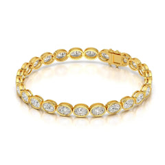 10.40 CT Oval Cut Diamond Bezel Tennis Bracelet Jama Jewels