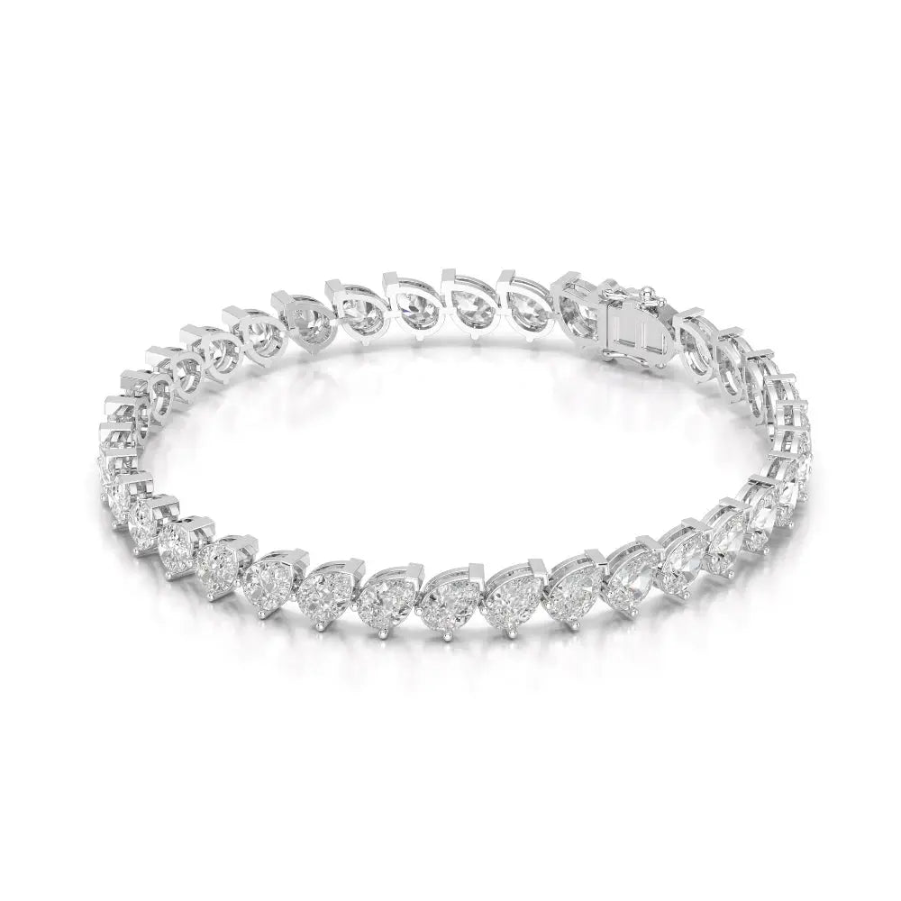 9.50 CT Pear Cut Diamond Bezel Tennis Bracelet White Gold