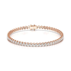 5.30 CT Pear Cut Diamond Bezel Tennis Bracelet Rose Gold