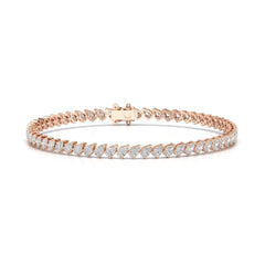 5.30 CT Pear Cut Diamond Bezel Tennis Bracelet Rose Gold