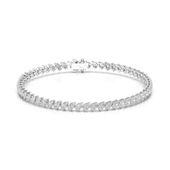 5.30 CT Pear Cut Diamond Bezel Tennis Bracelet White Gold