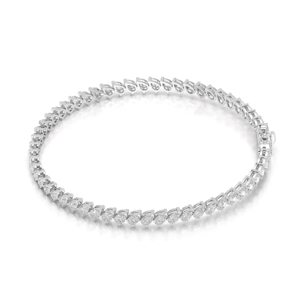 5.30 CT Pear Cut Diamond Bezel Tennis Bracelet White Gold