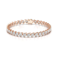 9.50 CT Pear Cut Diamond Bezel Tennis Bracelet Rose Gold