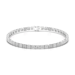 5 CT Emerald Cut Diamond Bezel Tennis Bracelet Jama Jewels
