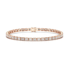 5 CT Emerald Cut Diamond Bezel Tennis Bracelet Jama Jewels