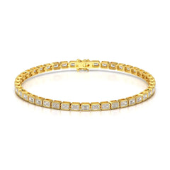 5 CT Emerald Cut Diamond Bezel Tennis Bracelet Jama Jewels