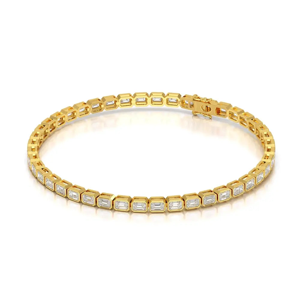 5 CT Emerald Cut Diamond Bezel Tennis Bracelet Jama Jewels
