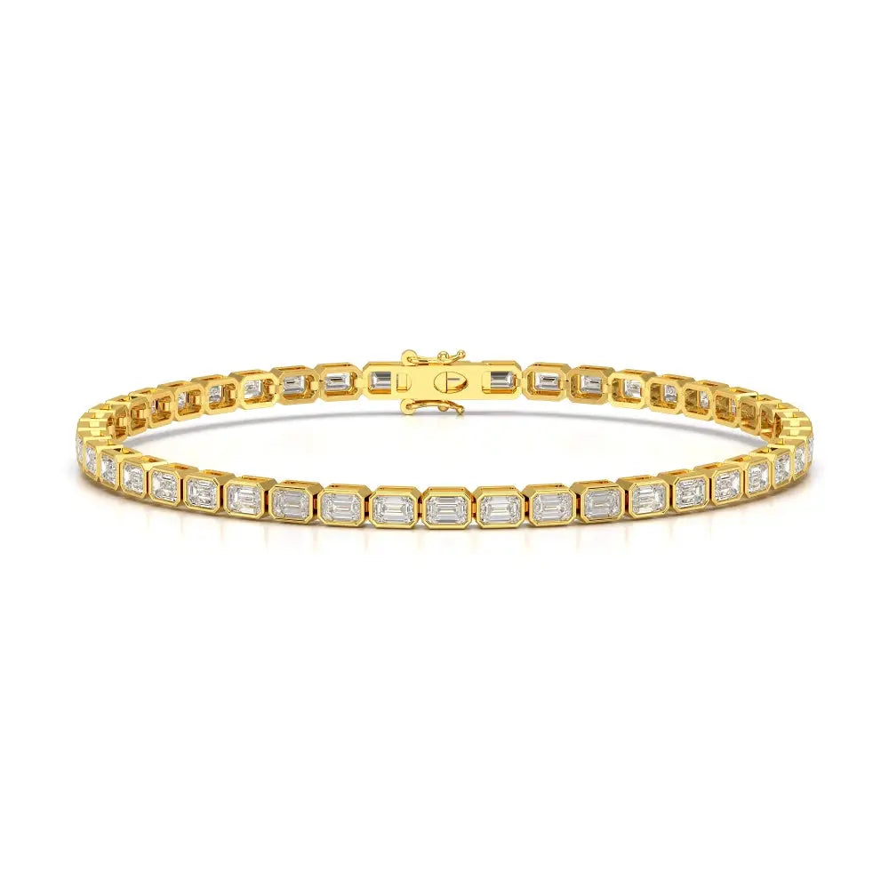 5 CT Emerald Cut Diamond Bezel Tennis Bracelet Jama Jewels