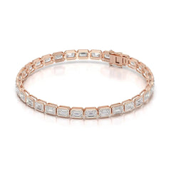 9.90 CT Emerald Cut Diamond Bezel Tennis Bracelet Jama Jewels