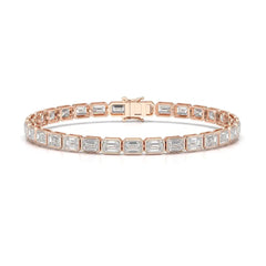 9.90 CT Emerald Cut Diamond Bezel Tennis Bracelet Jama Jewels