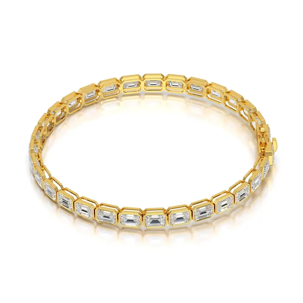9.90 CT Emerald Cut Diamond Bezel Tennis Bracelet Jama Jewels