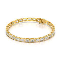 9.90 CT Emerald Cut Diamond Bezel Tennis Bracelet Jama Jewels