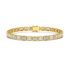 9.90 CT Emerald Cut Diamond Bezel Tennis Bracelet Jama Jewels