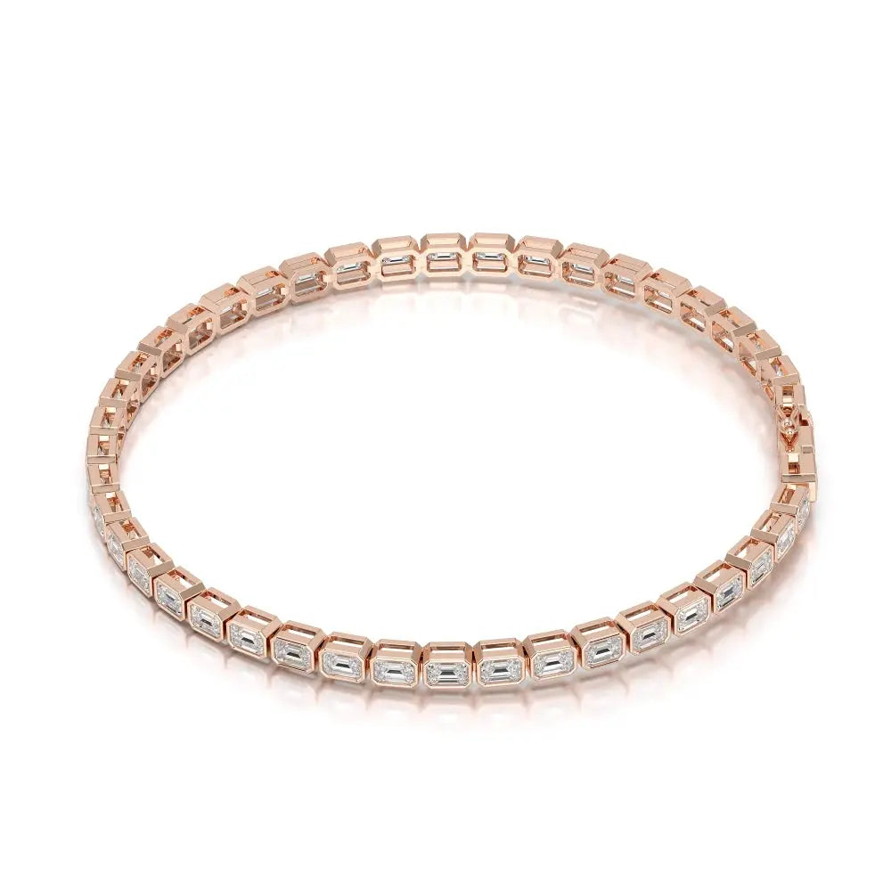 4.50 CT Emerald Cut Diamond Bezel Tennis Bracelet Jama Jewels