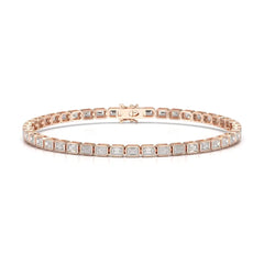 4.50 CT Emerald Cut Diamond Bezel Tennis Bracelet Jama Jewels