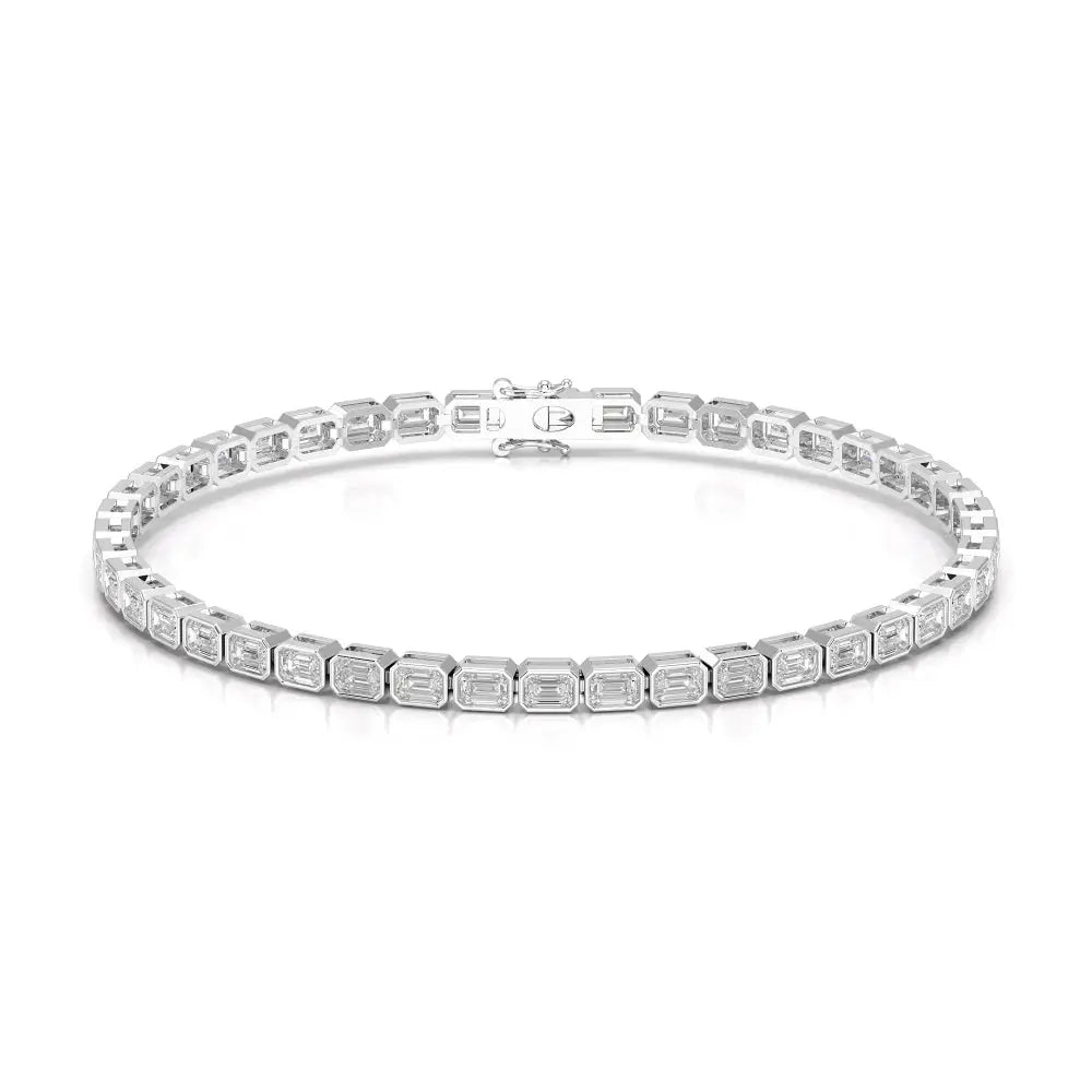 4.50 CT Emerald Cut Diamond Bezel Tennis Bracelet Jama Jewels