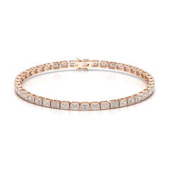 4.50 CT Emerald Cut Diamond Bezel Tennis Bracelet Jama Jewels