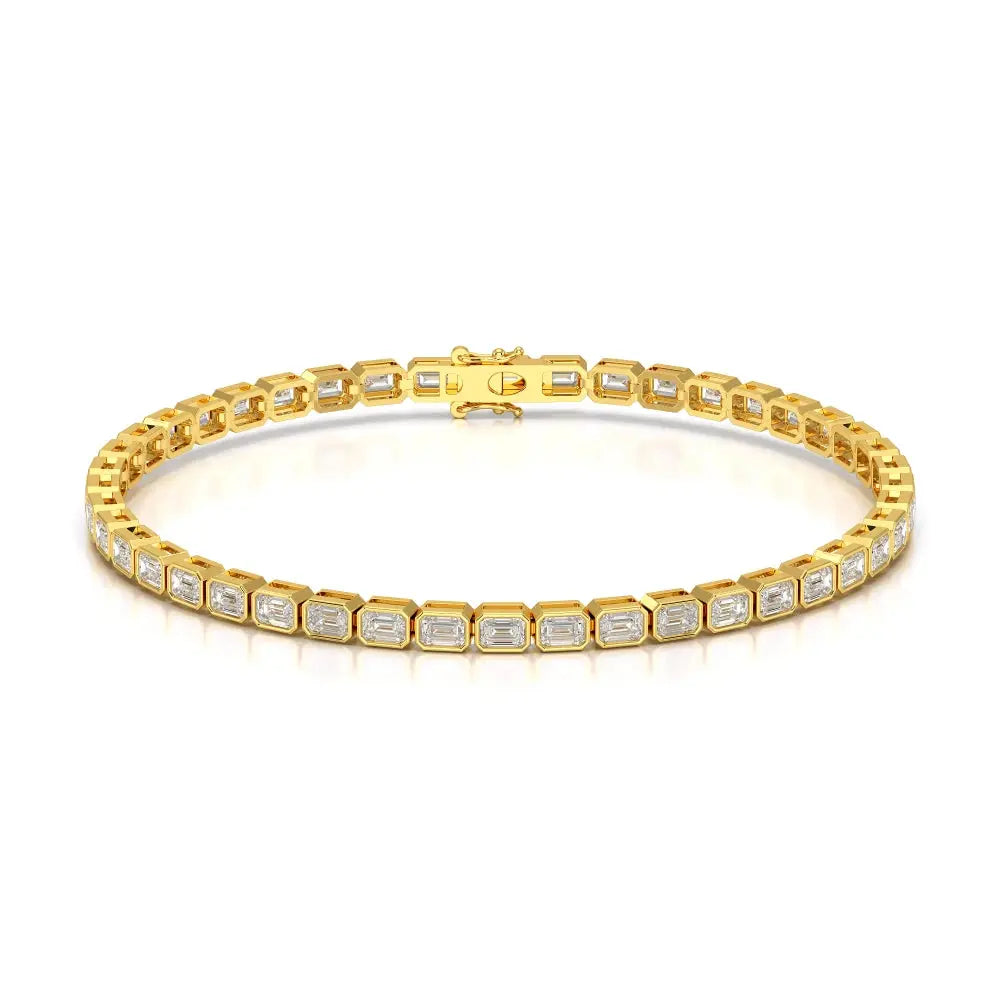 4.50 CT Emerald Cut Diamond Bezel Tennis Bracelet Jama Jewels